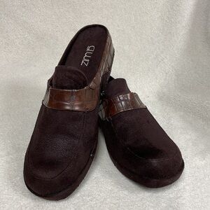 G.Wiz Suede-look Slip On Mules In Brown Women's US 8M, Excellent Condition!
